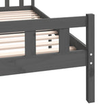 Bed frame without mattress gray solid wood 120x200 cm