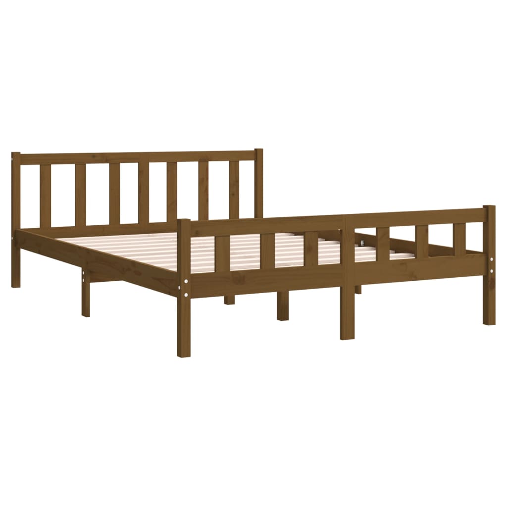 Bed frame without mattress honey brown solid wood 120x200 cm