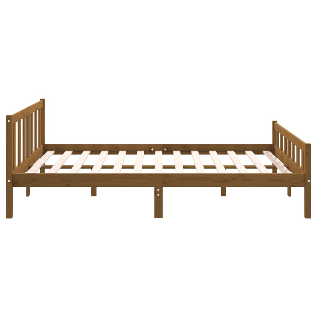 Bed frame without mattress honey brown solid wood 120x200 cm