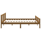 Bed frame without mattress honey brown solid wood 120x200 cm