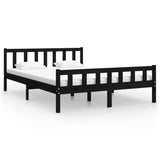 Bed frame without mattress black solid wood 120x200 cm