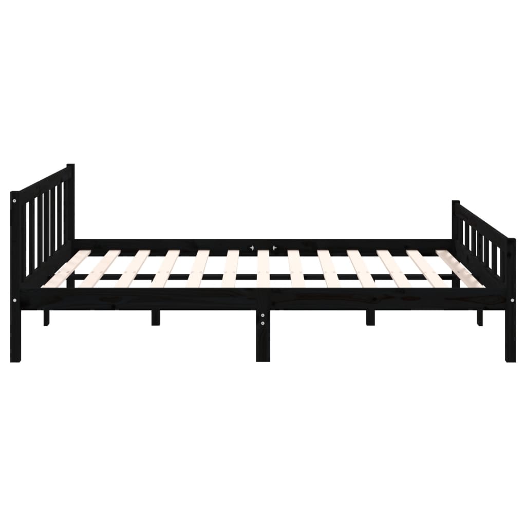 Bed frame without mattress black solid wood 120x200 cm