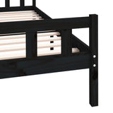 Bed frame without mattress black solid wood 120x200 cm