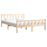 Solid wood bed frame without mattress