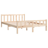 Solid wood bed frame without mattress