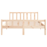 Solid wood bed frame without mattress