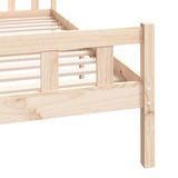 Solid wood bed frame without mattress