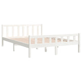 Bed frame without mattress white solid pine wood