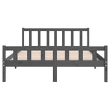 Bed frame without mattress gray solid wood