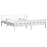 Bed frame without mattress white solid wood 160x200 cm