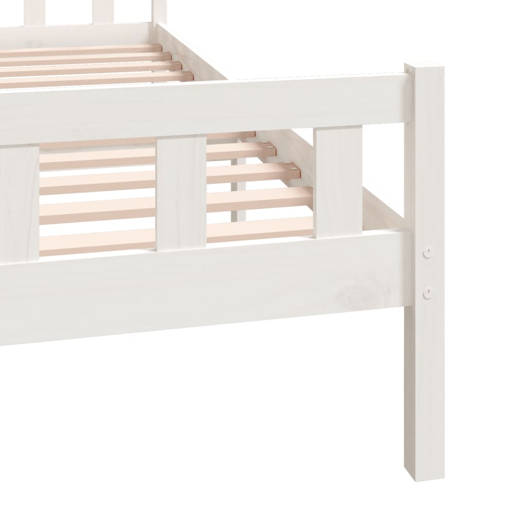 Bed frame without mattress white solid wood 160x200 cm