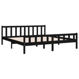 Bed frame without mattress black solid wood 160x200 cm