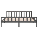 Bed frame without mattress gray solid wood