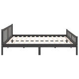 Bed frame without mattress gray solid wood