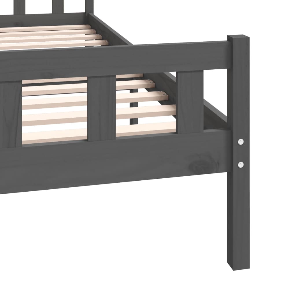 Bed frame without mattress gray solid wood