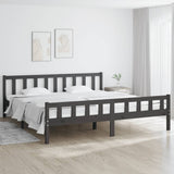 Bed frame without mattress gray solid wood