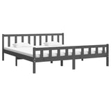 Bed frame without mattress solid wood gray 200x200 cm