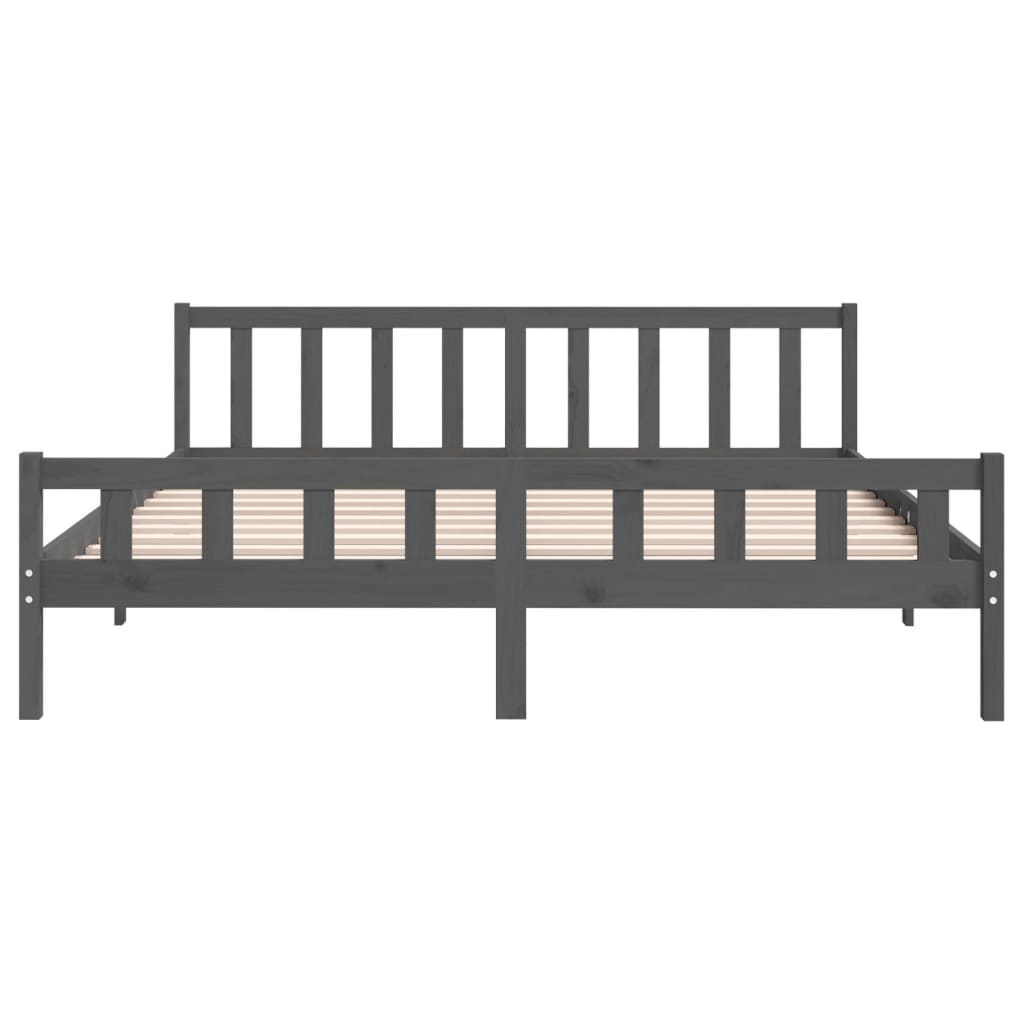 Bed frame without mattress solid wood gray 200x200 cm