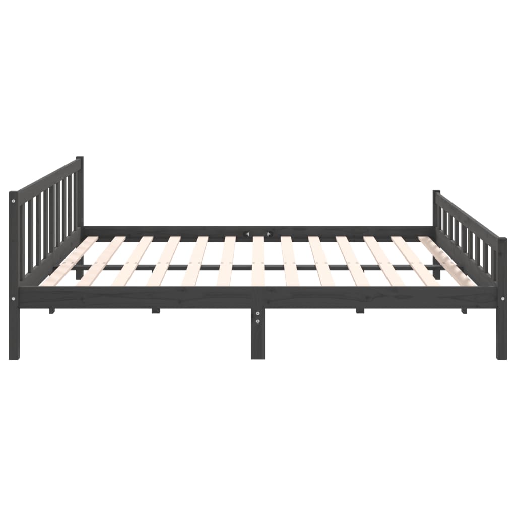 Bed frame without mattress solid wood gray 200x200 cm