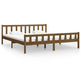 Bed frame without mattress honey brown solid wood 200x200 cm