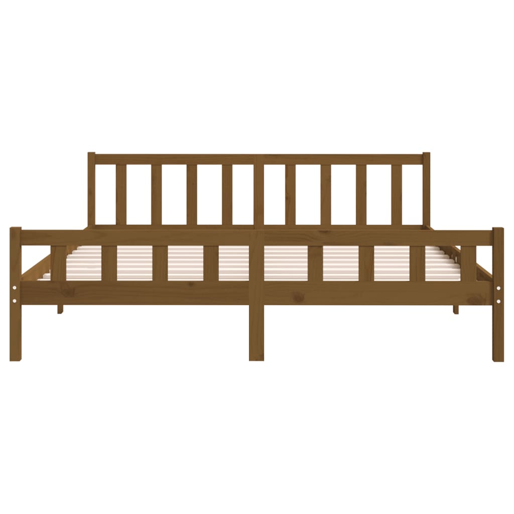 Bed frame without mattress honey brown solid wood 200x200 cm