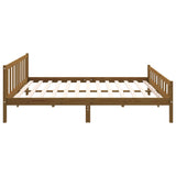 Bed frame without mattress honey brown solid wood 200x200 cm