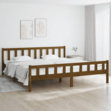 Bed frame without mattress honey brown solid wood 200x200 cm