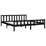 Cadre de lit sans matelas noir bois massif 200x200 cm