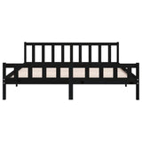 Bed frame without mattress black solid wood 200x200 cm