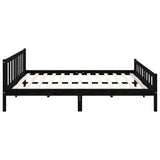 Bed frame without mattress black solid wood 200x200 cm