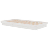 Cadre de lit sans matelas blanc bois massif 100x200 cm