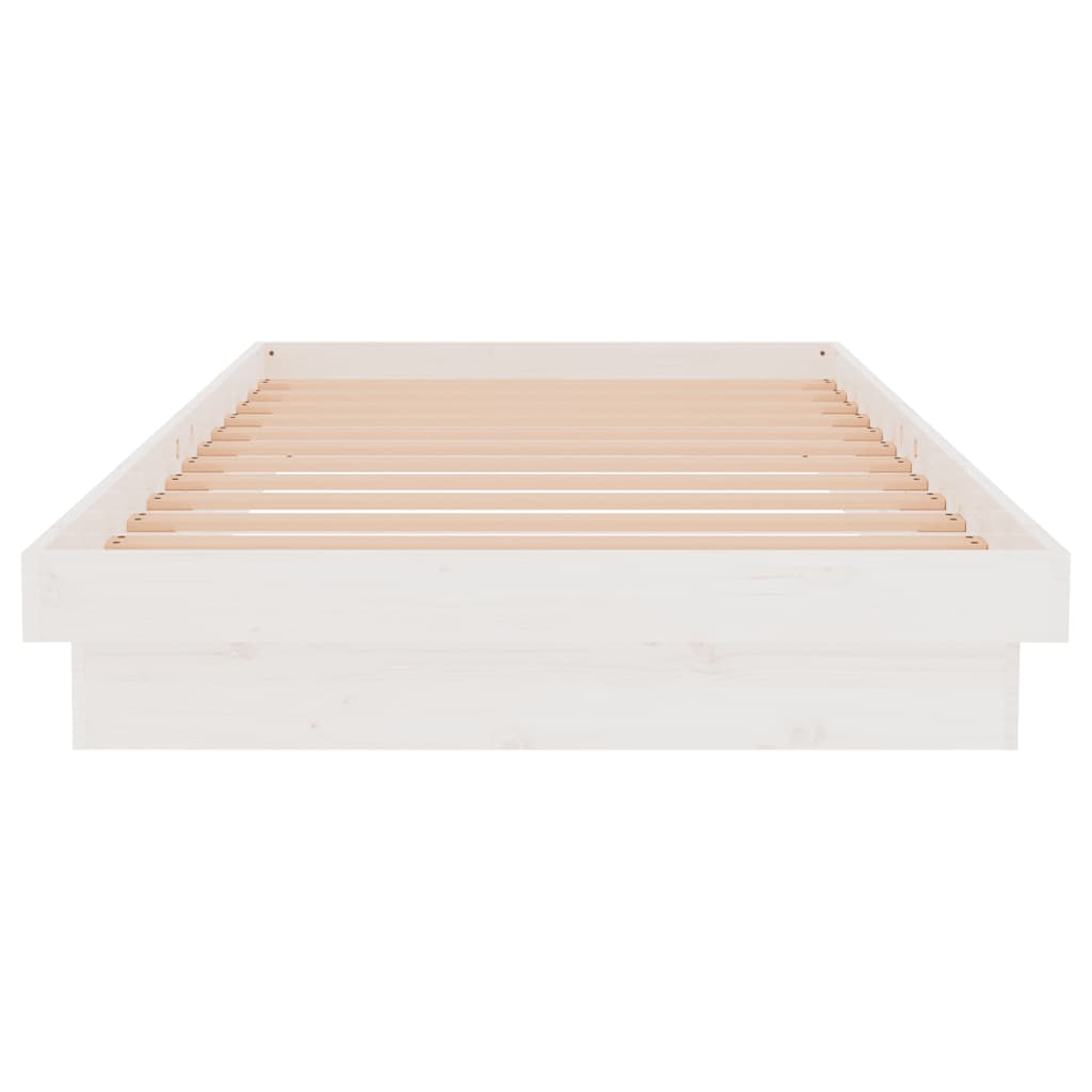 Cadre de lit sans matelas blanc bois massif 100x200 cm