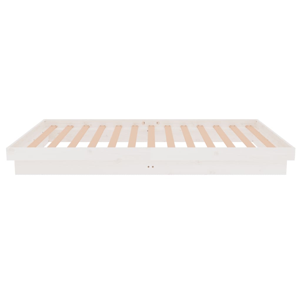 Cadre de lit sans matelas blanc bois massif 100x200 cm