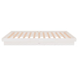 Cadre de lit sans matelas blanc bois massif 100x200 cm