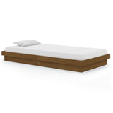 Cadre de lit sans matelas marron miel bois massif 100x200 cm