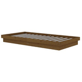 Cadre de lit sans matelas marron miel bois massif 100x200 cm