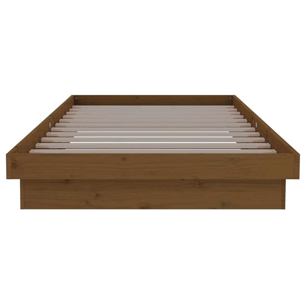 Cadre de lit sans matelas marron miel bois massif 100x200 cm