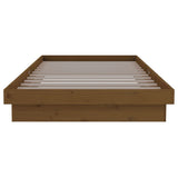 Cadre de lit sans matelas marron miel bois massif 100x200 cm