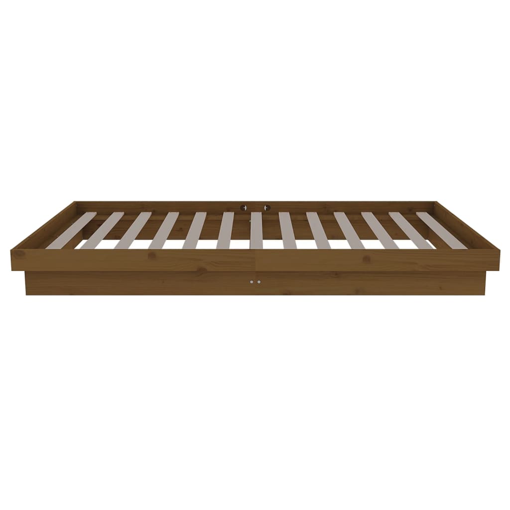 Cadre de lit sans matelas marron miel bois massif 100x200 cm