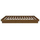 Cadre de lit sans matelas marron miel bois massif 100x200 cm