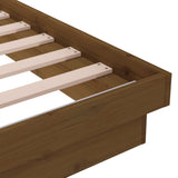 Cadre de lit sans matelas marron miel bois massif 100x200 cm