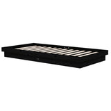 Cadre de lit sans matelas noir bois massif 100x200 cm