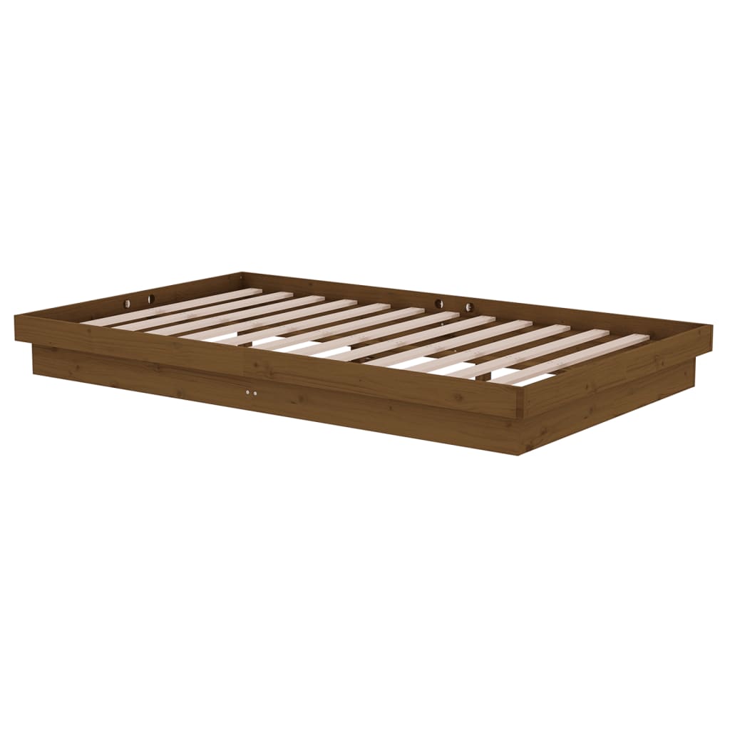 Cadre de lit Marron miel Bois massif 120x200 cm