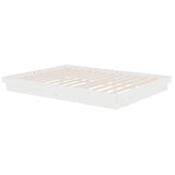 Cadre de lit sans matelas blanc bois de pin massif