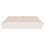 Cadre de lit sans matelas blanc bois de pin massif