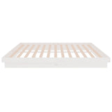 Cadre de lit sans matelas blanc bois de pin massif