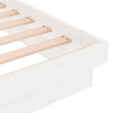 Cadre de lit sans matelas blanc bois de pin massif