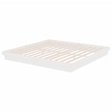 Cadre de lit sans matelas blanc bois massif 200x200 cm