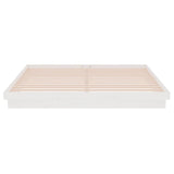 Cadre de lit sans matelas blanc bois massif 200x200 cm