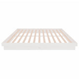 Cadre de lit sans matelas blanc bois massif 200x200 cm